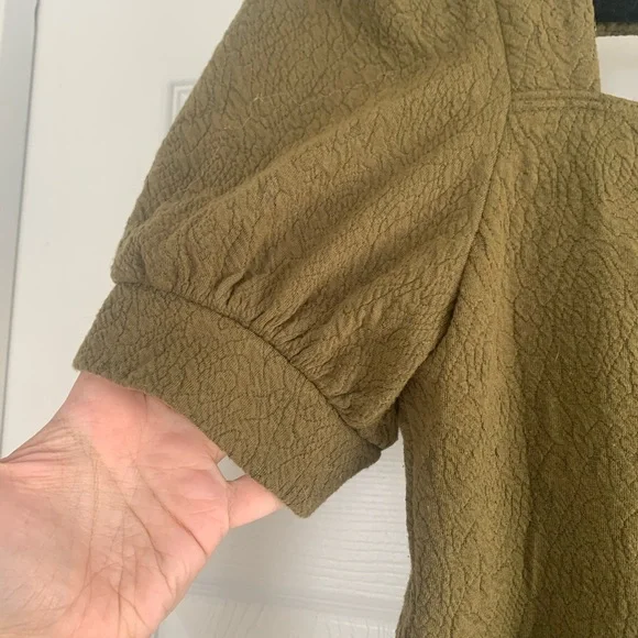 Mine Olive Green Puff Sleeve Dress - Picture 4 of 7